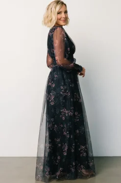 Baltic Born DRESSES|maxi dresses|Layla Tulle Maxi Dress | Metallic Blue + Pink
