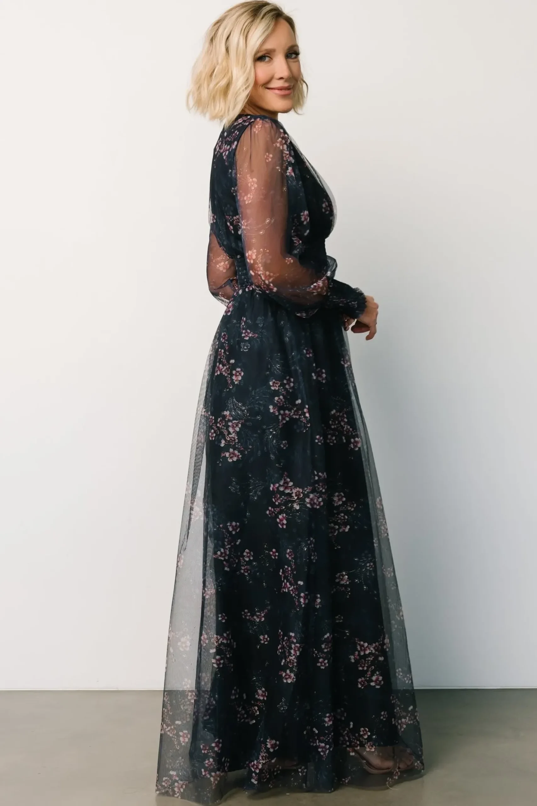 Baltic Born DRESSES|maxi dresses|Layla Tulle Maxi Dress | Metallic Blue + Pink