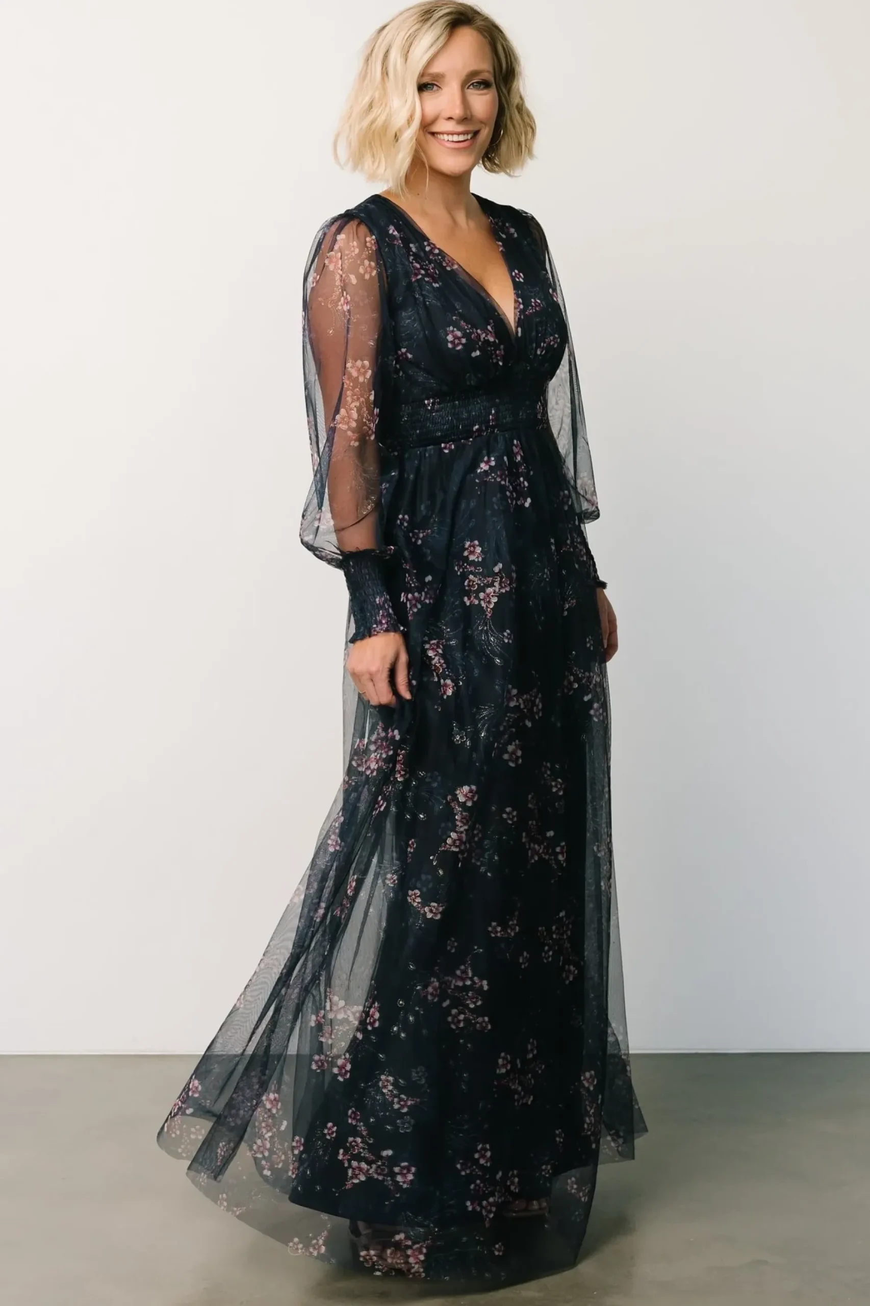 Baltic Born DRESSES|maxi dresses|Layla Tulle Maxi Dress | Metallic Blue + Pink