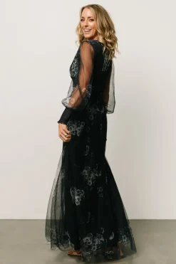 Baltic Born DRESSES|maxi dresses|Layla Tulle Maxi Dress | Navy Multi