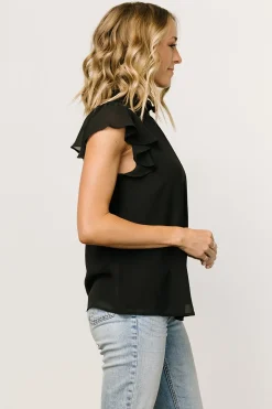 Baltic Born blouses + shirts|Leah Mock Neck Top | Black
