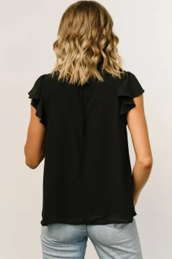 Baltic Born blouses + shirts|Leah Mock Neck Top | Black