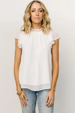 Baltic Born blouses + shirts|Leah Mock Neck Top | Off White