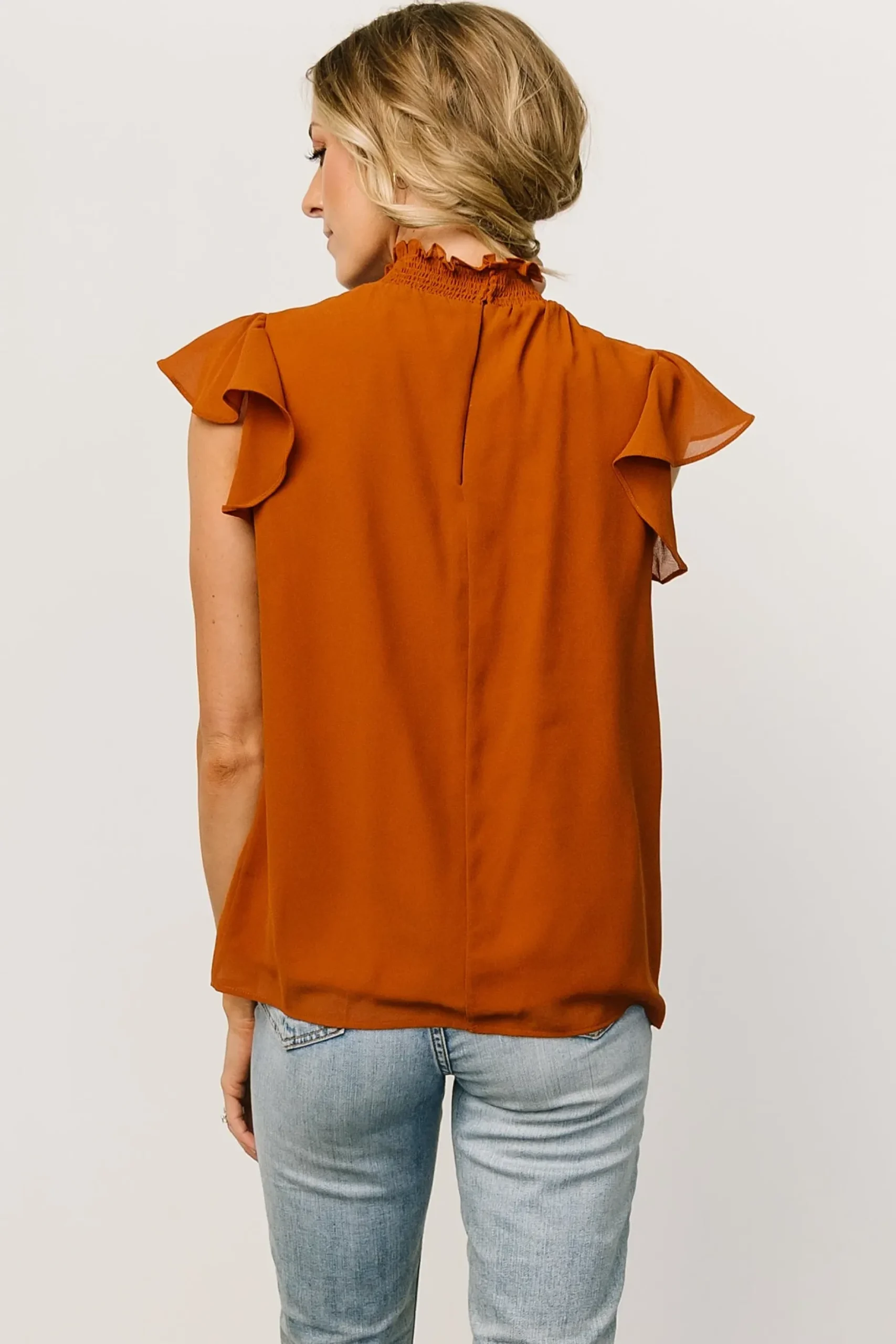 Baltic Born blouses + shirts|Leah Mock Neck Top | Spice