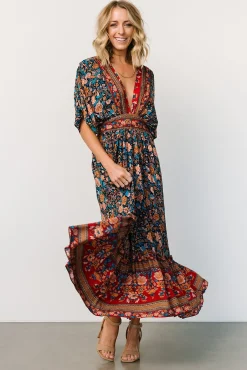 Baltic Born midi dresses|Leeanne Midi Dress | Navy Multi Floral