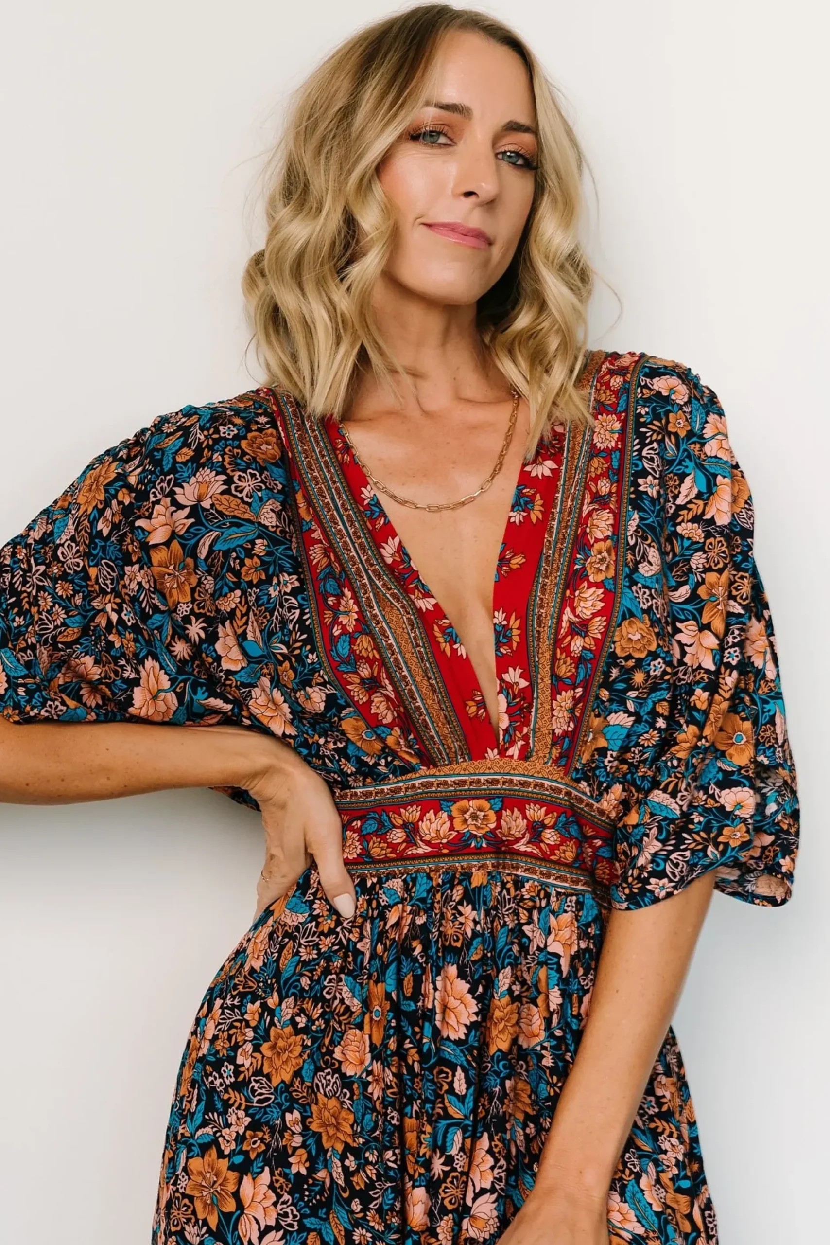 Baltic Born midi dresses|Leeanne Midi Dress | Navy Multi Floral