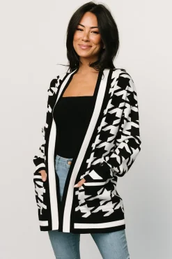 Baltic Born COMING SOON|Leroy Houndstooth Cardigan | Black + White