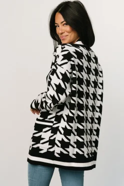 Baltic Born COMING SOON|Leroy Houndstooth Cardigan | Black + White