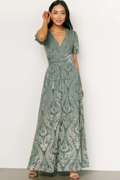Baltic Born maxi dresses|EXTENDED SIZING|Leslie Velvet Maxi Dress | Sage + Silver