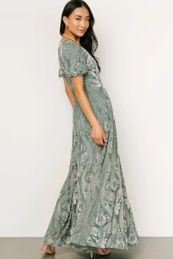 Baltic Born maxi dresses|EXTENDED SIZING|Leslie Velvet Maxi Dress | Sage + Silver