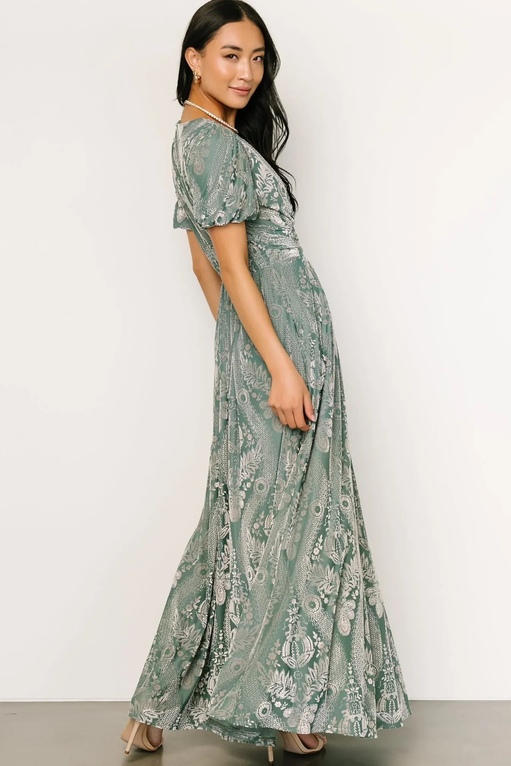 Baltic Born maxi dresses|EXTENDED SIZING|Leslie Velvet Maxi Dress | Sage + Silver