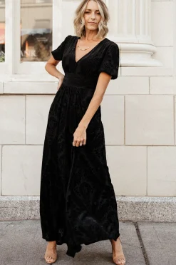 Baltic Born maxi dresses|EXTENDED SIZING|Leslie Velvet Maxi Dress | Black