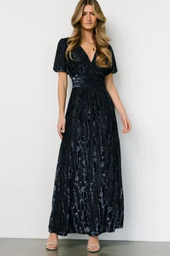 Baltic Born maxi dresses|EXTENDED SIZING|Leslie Velvet Maxi Dress | Deep Blue