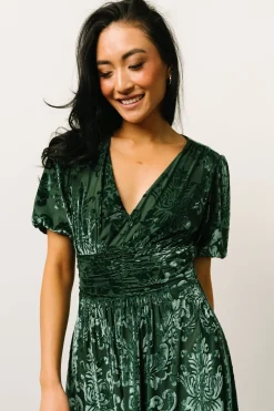 Baltic Born maxi dresses|EXTENDED SIZING|Leslie Velvet Maxi Dress | Pine