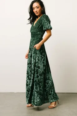 Baltic Born maxi dresses|EXTENDED SIZING|Leslie Velvet Maxi Dress | Pine