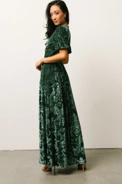 Baltic Born maxi dresses|EXTENDED SIZING|Leslie Velvet Maxi Dress | Pine