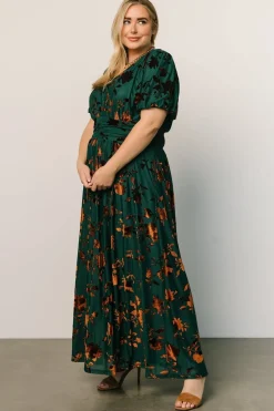 Baltic Born maxi dresses|EXTENDED SIZING|Leslie Velvet Maxi Dress | Bronze + Jade