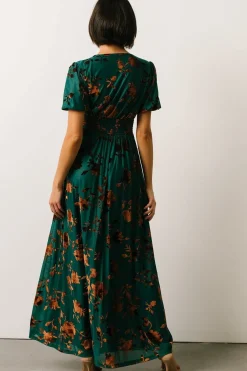 Baltic Born maxi dresses|EXTENDED SIZING|Leslie Velvet Maxi Dress | Bronze + Jade