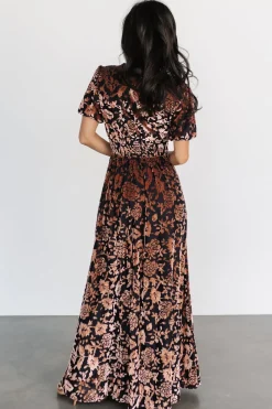 Baltic Born maxi dresses|EXTENDED SIZING|Leslie Velvet Maxi Dress | Black + Bronze