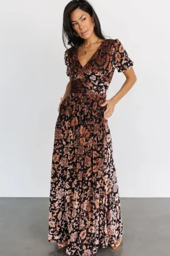 Baltic Born maxi dresses|EXTENDED SIZING|Leslie Velvet Maxi Dress | Black + Bronze
