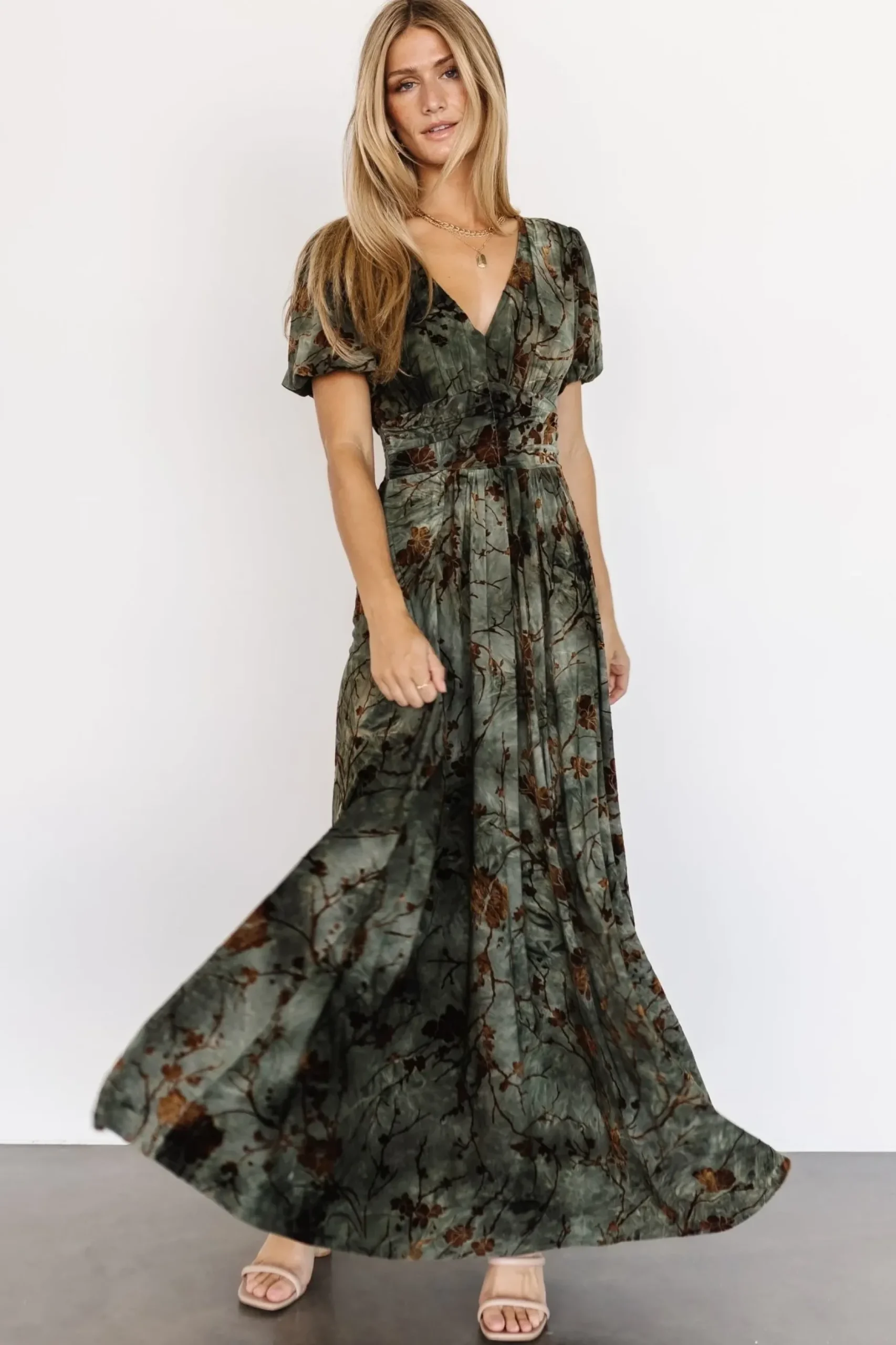 Baltic Born maxi dresses|EXTENDED SIZING|Leslie Velvet Maxi Dress | Green + Copper