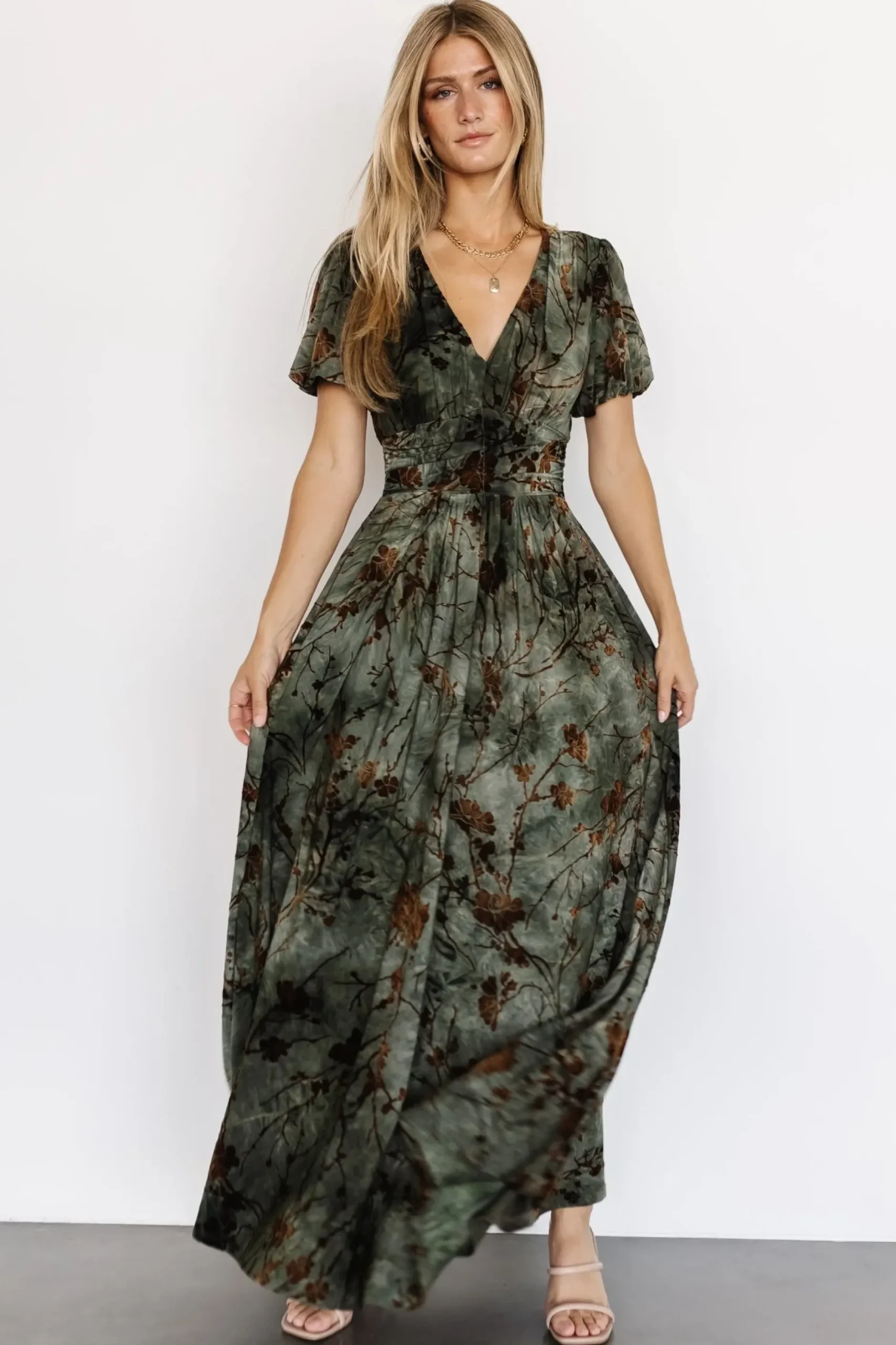 Baltic Born maxi dresses|EXTENDED SIZING|Leslie Velvet Maxi Dress | Green + Copper