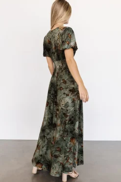 Baltic Born maxi dresses|EXTENDED SIZING|Leslie Velvet Maxi Dress | Green + Copper