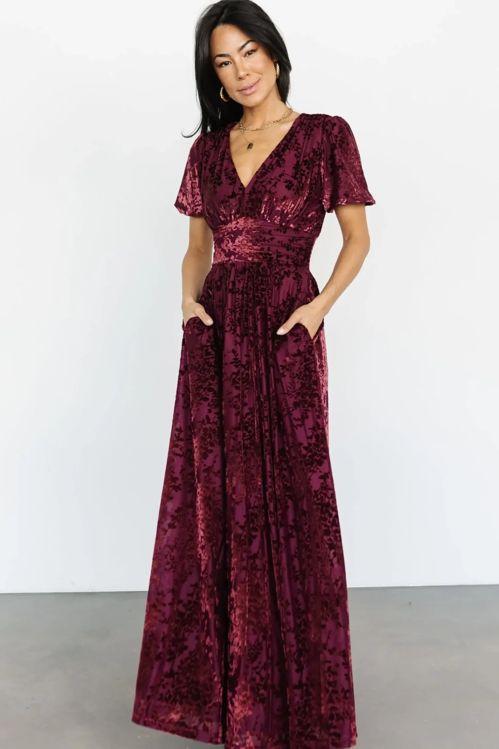 Baltic Born maxi dresses|EXTENDED SIZING|Leslie Velvet Maxi Dress | Mulberry