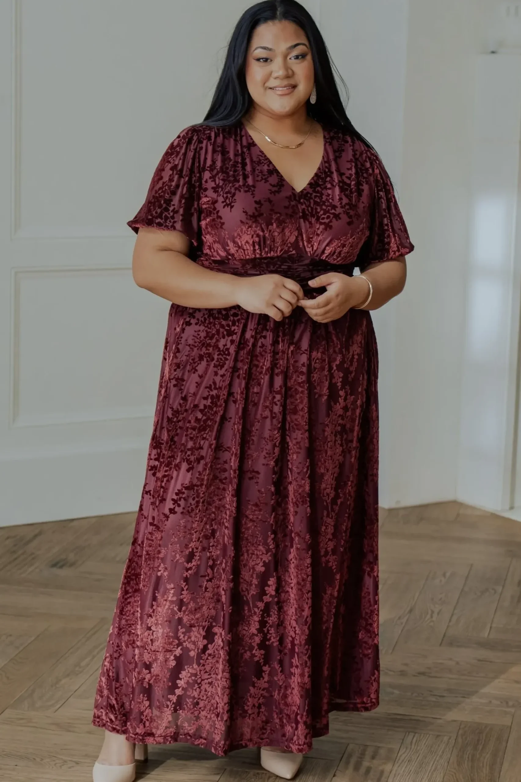 Baltic Born maxi dresses|EXTENDED SIZING|Leslie Velvet Maxi Dress | Mulberry