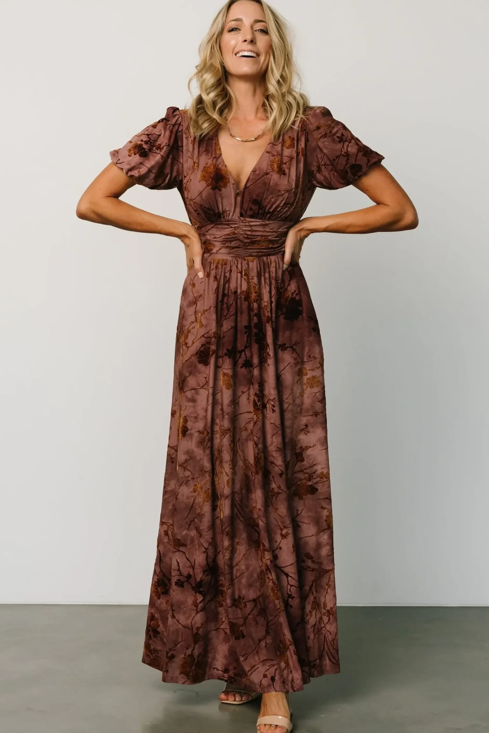 Baltic Born maxi dresses|EXTENDED SIZING|Leslie Velvet Maxi Dress | Dusty Clove