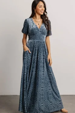 Baltic Born maxi dresses|EXTENDED SIZING|Leslie Velvet Maxi Dress | Blue