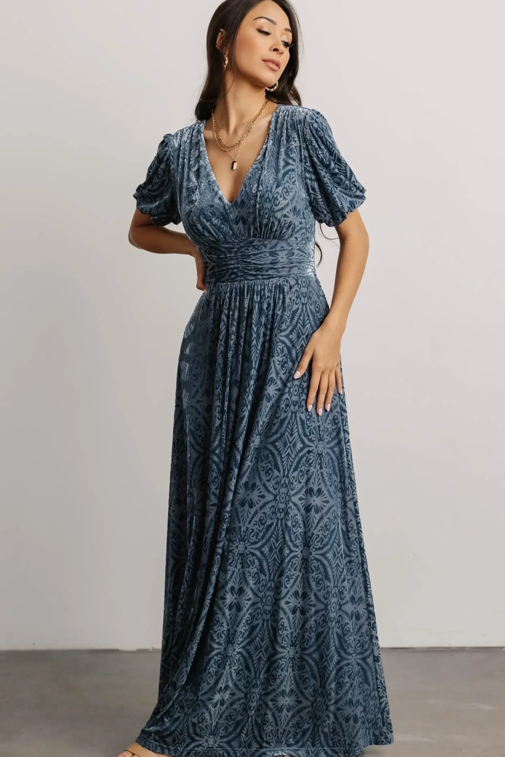 Baltic Born maxi dresses|EXTENDED SIZING|Leslie Velvet Maxi Dress | Blue