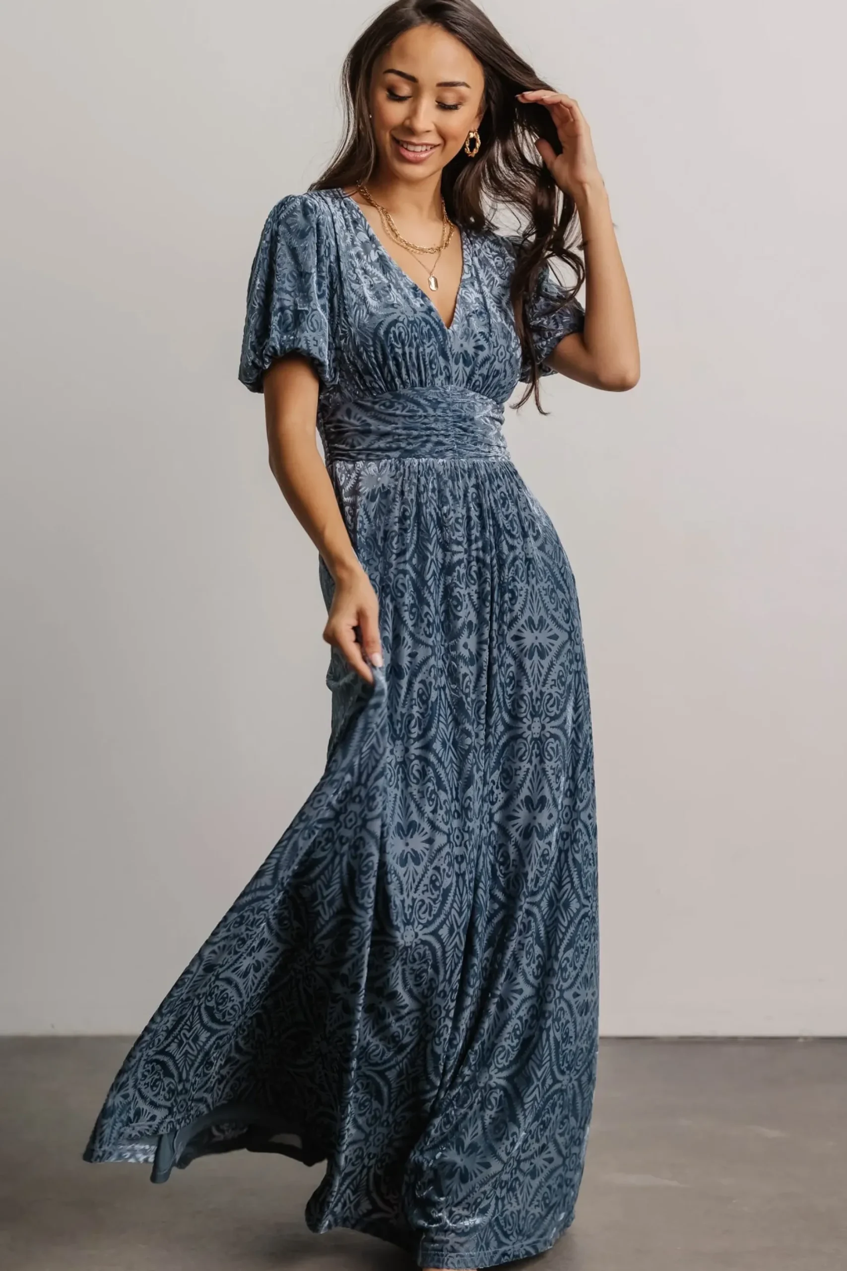 Baltic Born maxi dresses|EXTENDED SIZING|Leslie Velvet Maxi Dress | Blue