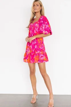 Baltic Born short dresses|Levy Sweetheart Mini Dress | Fuchsia Multi