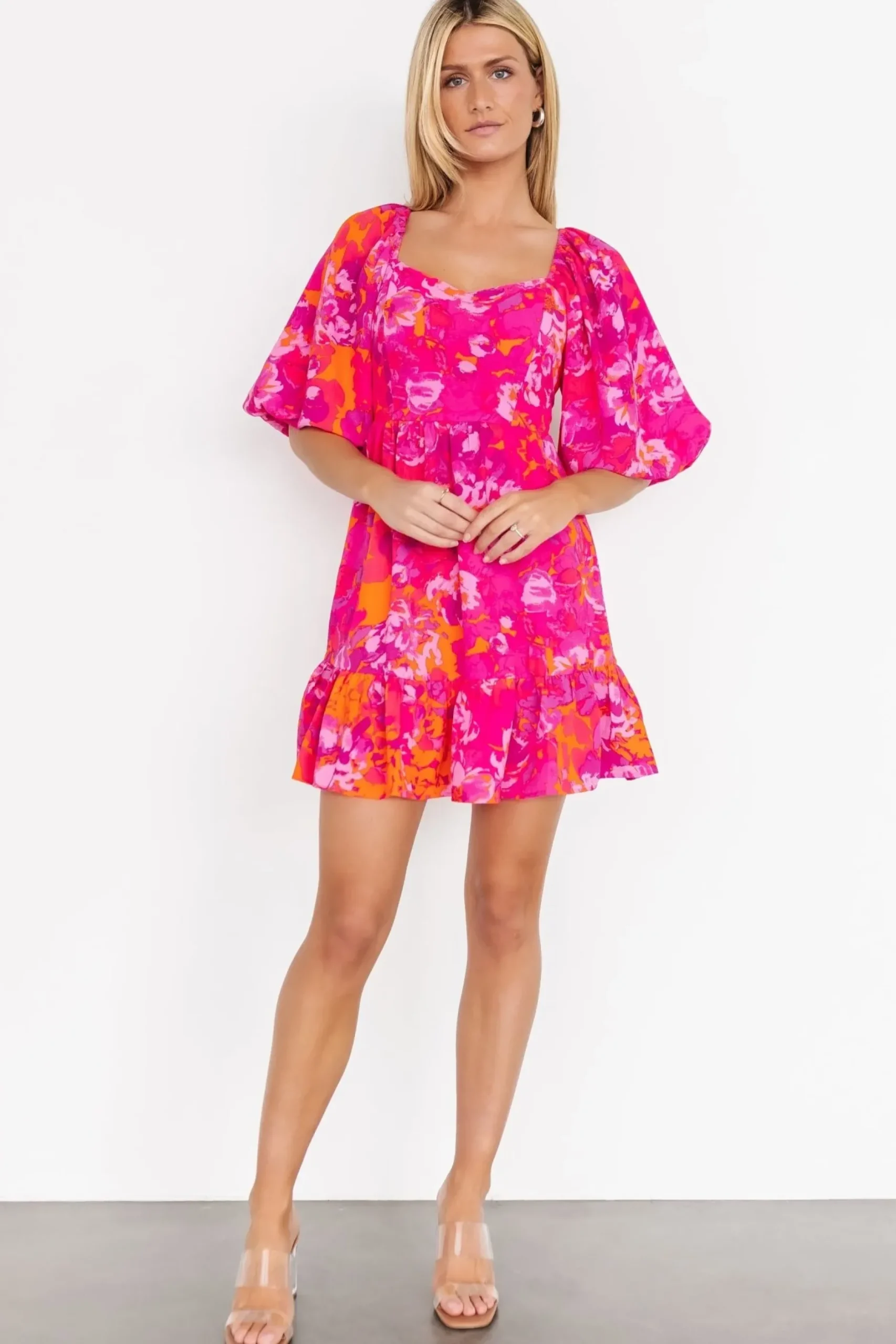 Baltic Born short dresses|Levy Sweetheart Mini Dress | Fuchsia Multi