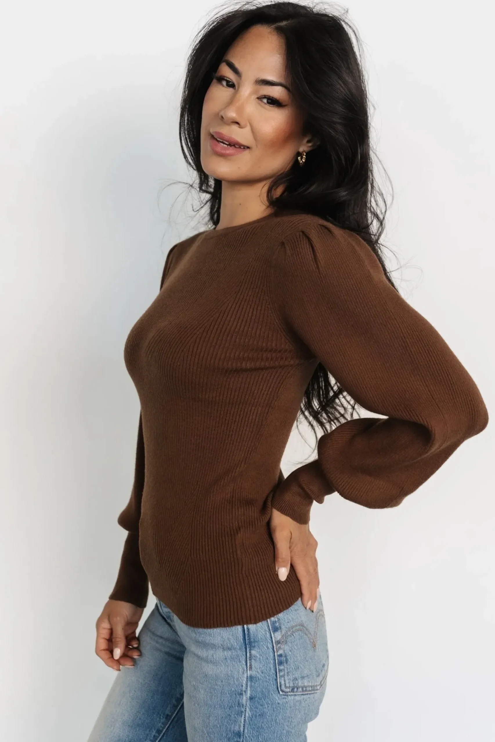 Baltic Born sweaters|Lilou Rib Knit Sweater | Brown