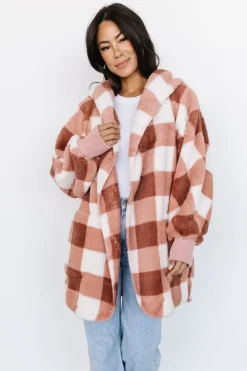 Baltic Born outerwear|Lincoln Teddy Cardigan | Berry + White