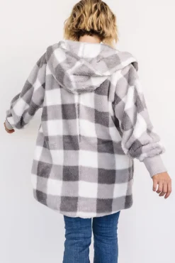 Baltic Born outerwear|Lincoln Teddy Cardigan | Gray + White