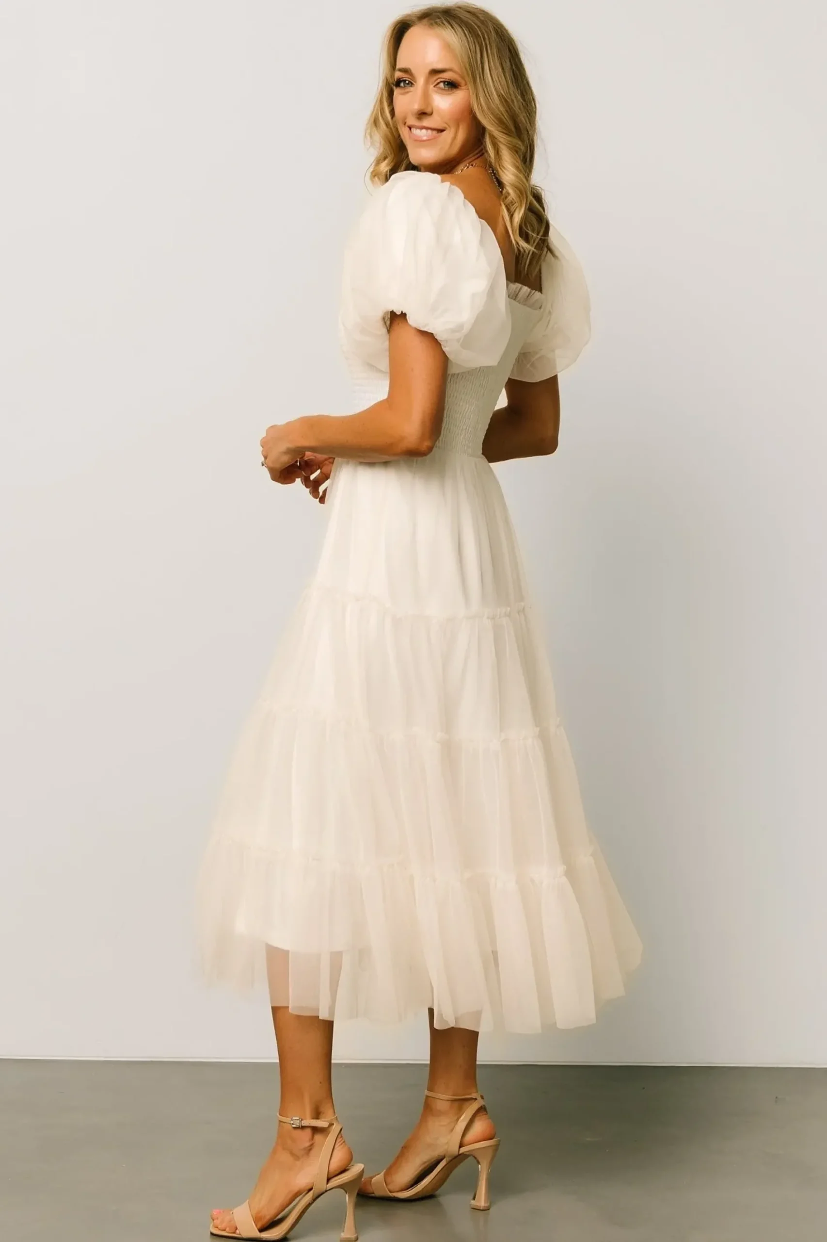 Baltic Born tulle styles|Liv Tulle Midi Dress | Cream