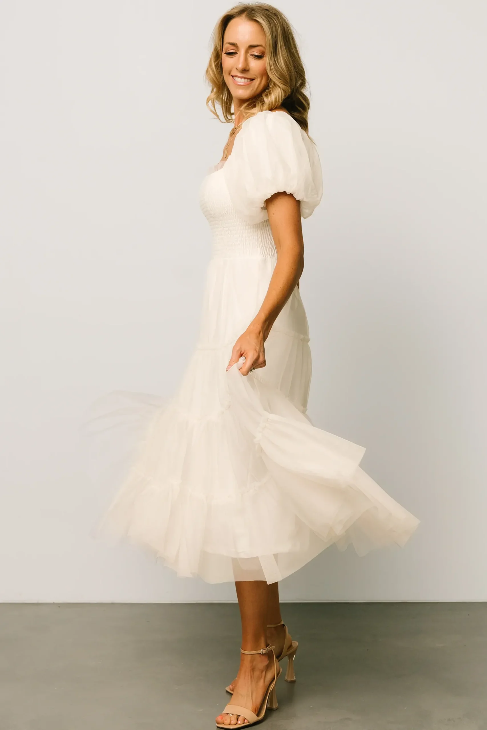 Baltic Born tulle styles|Liv Tulle Midi Dress | Cream