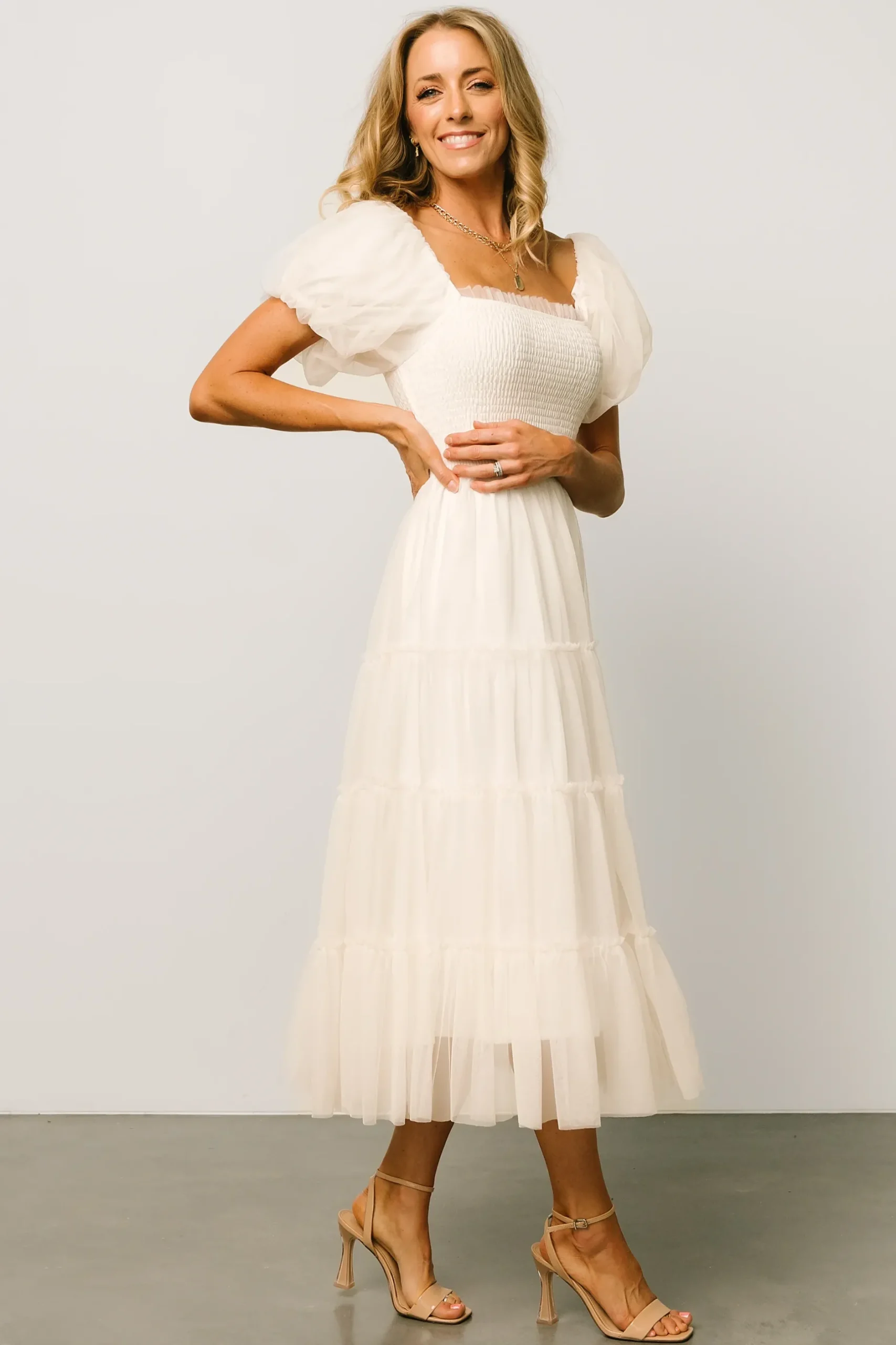 Baltic Born tulle styles|Liv Tulle Midi Dress | Cream