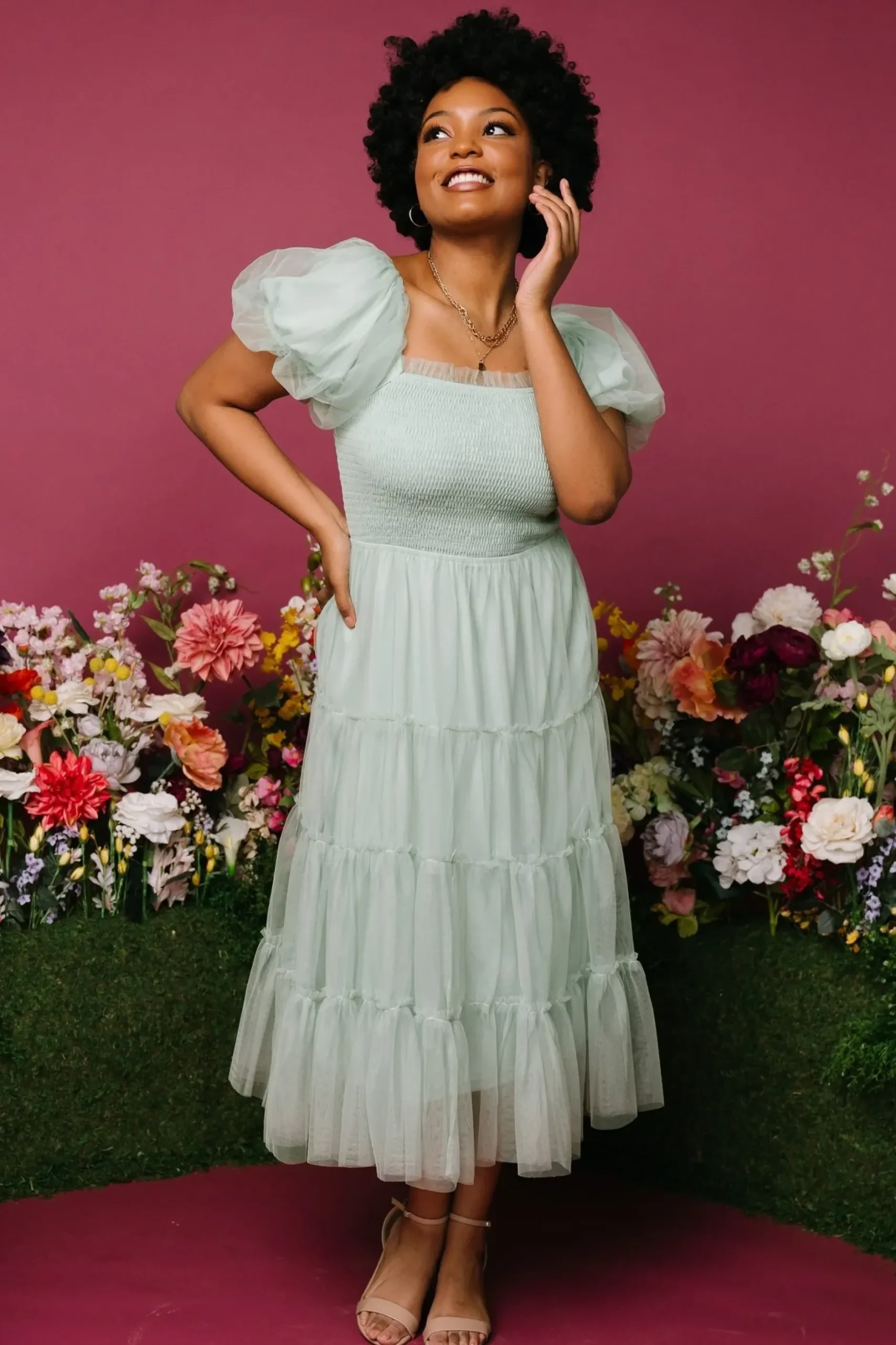 Baltic Born tulle styles|Liv Tulle Midi Dress | Light Green