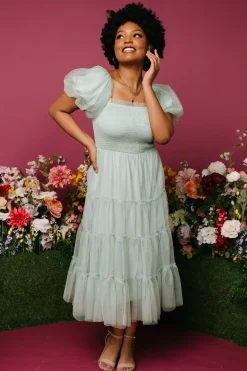 Baltic Born tulle styles|Liv Tulle Midi Dress | Light Green