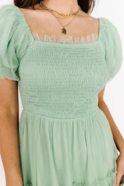 Baltic Born tulle styles|Liv Tulle Midi Dress | Light Green