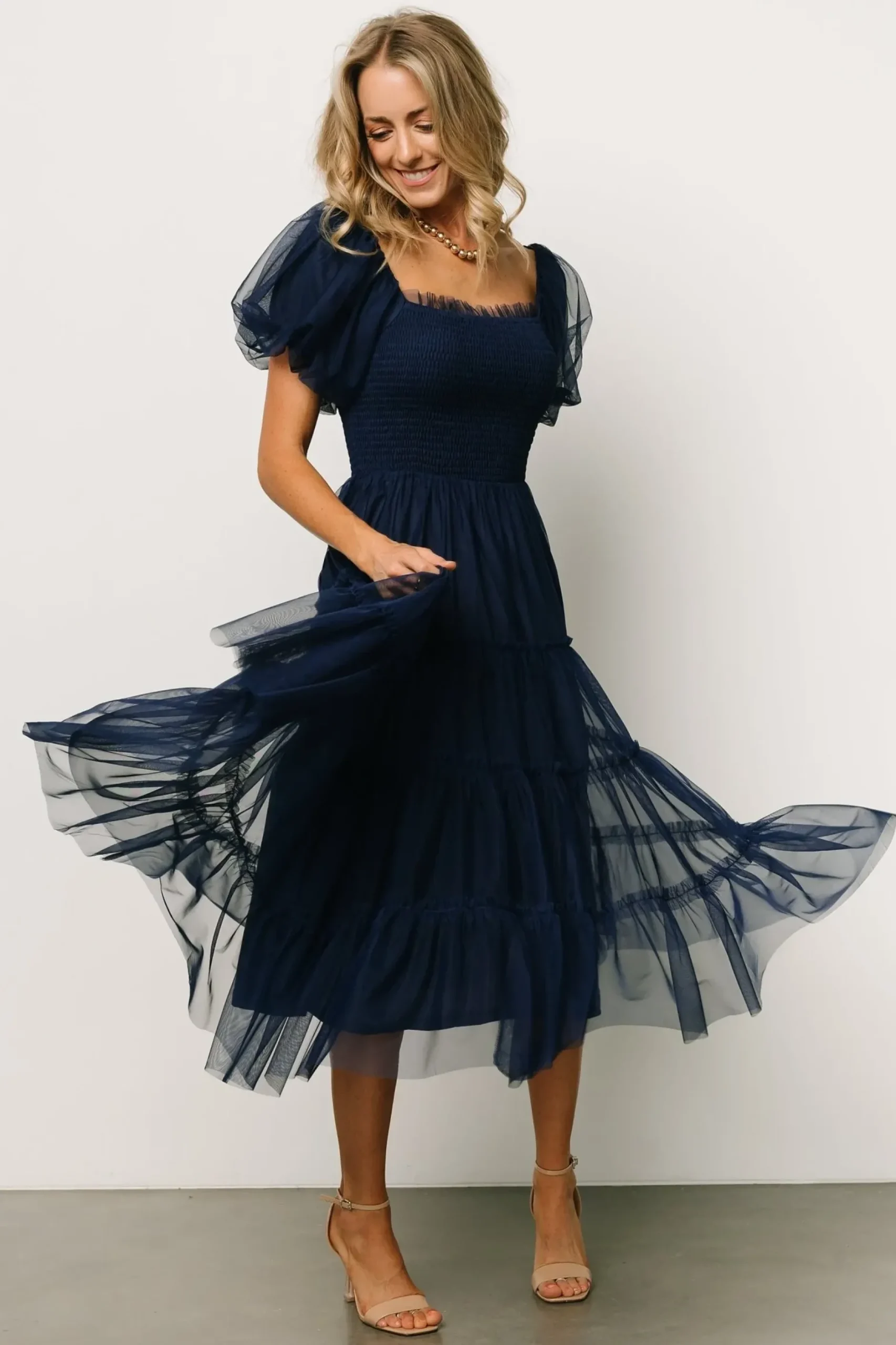 Baltic Born tulle styles|Liv Tulle Midi Dress | Navy