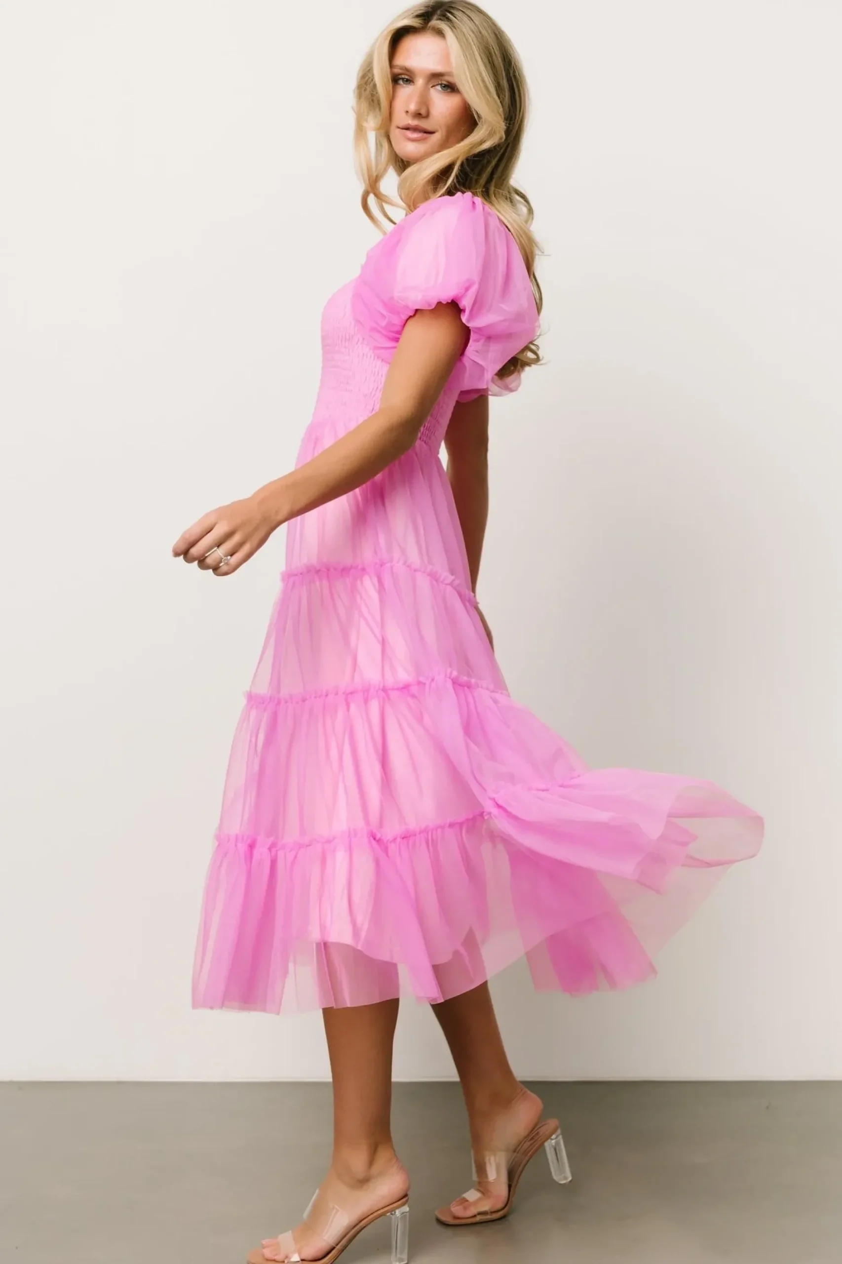 Baltic Born tulle styles|Liv Tulle Midi Dress | Pink