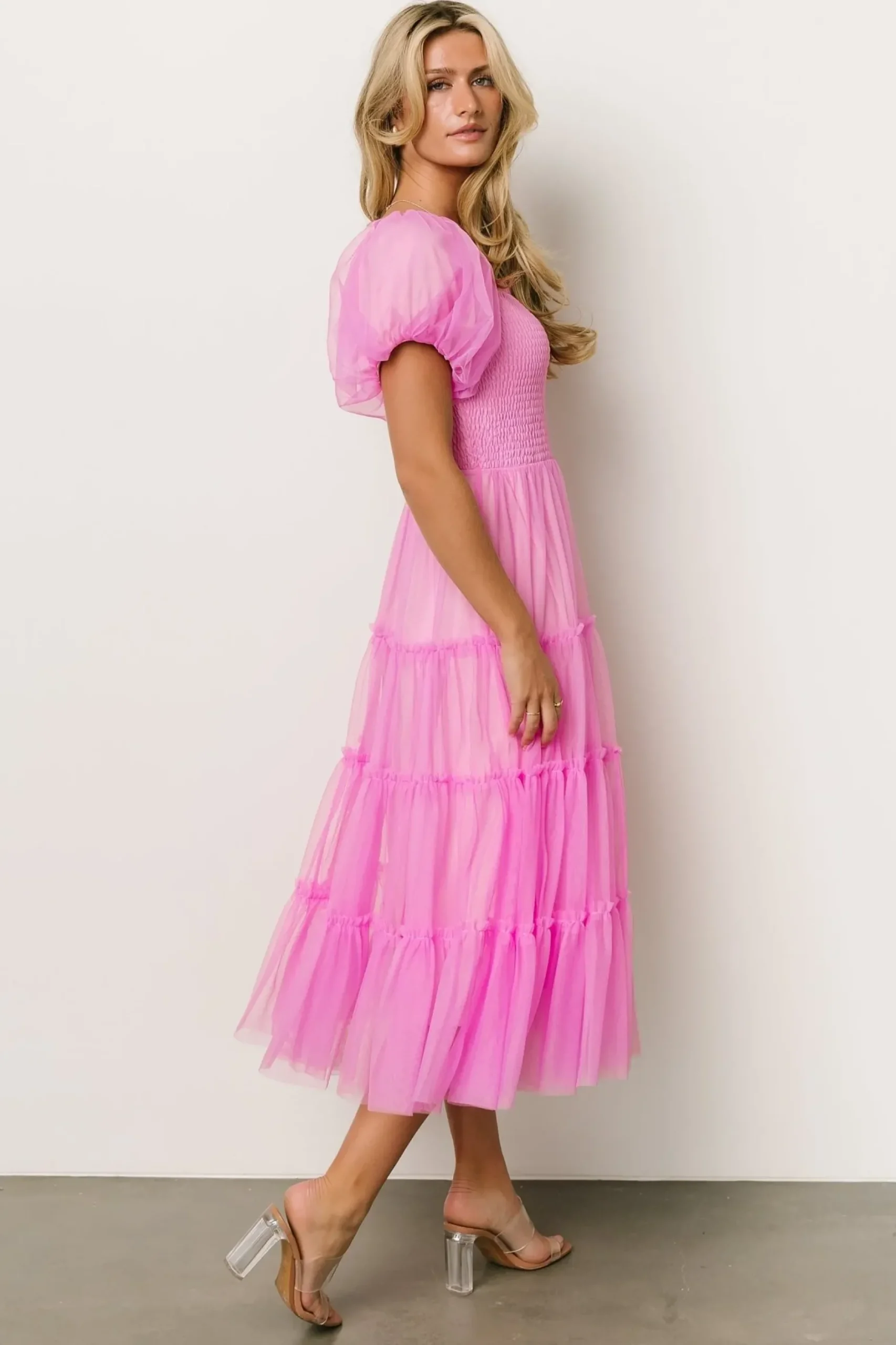 Baltic Born tulle styles|Liv Tulle Midi Dress | Pink