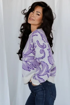 Baltic Born WINTER ESSENTIALS|Livy Knit Sweater | Lilac Print