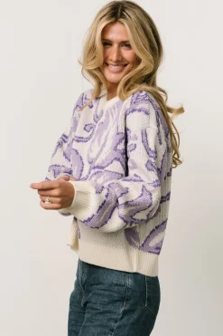 Baltic Born WINTER ESSENTIALS|Livy Knit Sweater | Lilac Print