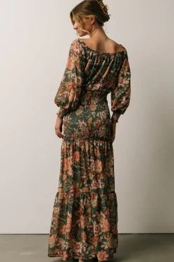 Baltic Born SALE|Lizzie Smocked Maxi Dress | Green Multi